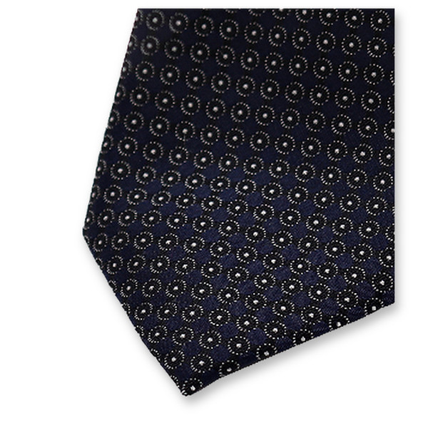 Smalle Donkerblauwe Stropdas - Cirkel (2)