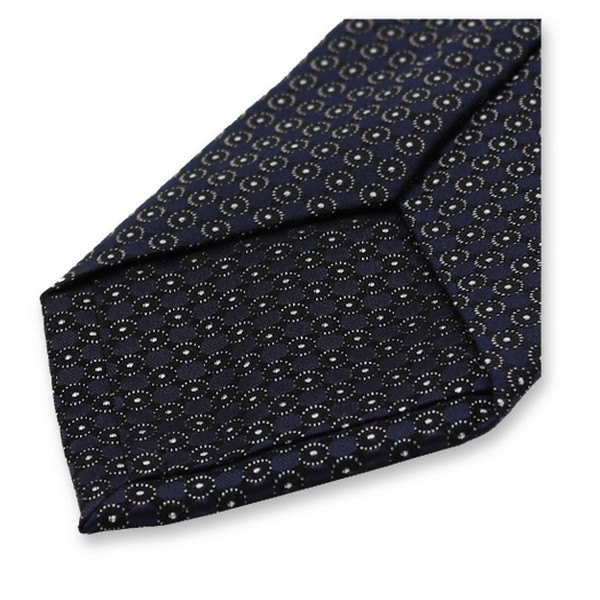Smalle Donkerblauwe Stropdas - Cirkel (3)