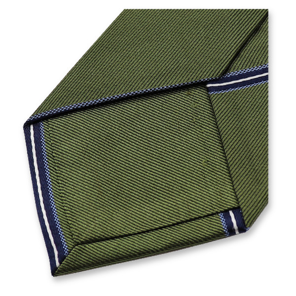 Smalle Mosgroene Stropdas Blauwe Strepen (2)