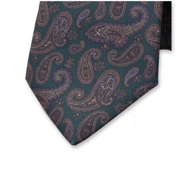 Groen- Blauwe Paisley Stropdas (2)
