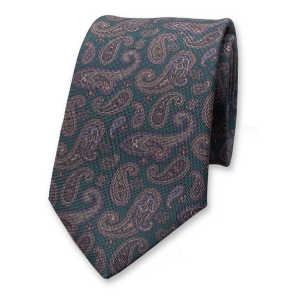 Groen- Blauwe Paisley Stropdas (1)