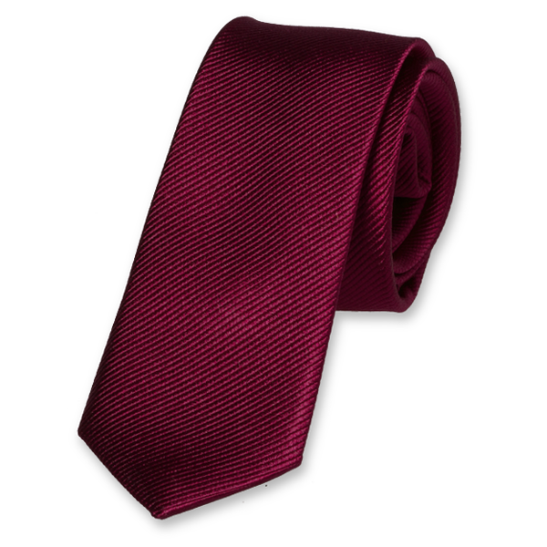 Super smalle stropdas Bordeauxrood (1)