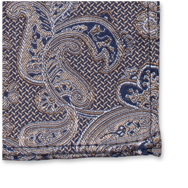 Beige Luxe Pochet - Donkerblauw Paisley (2)