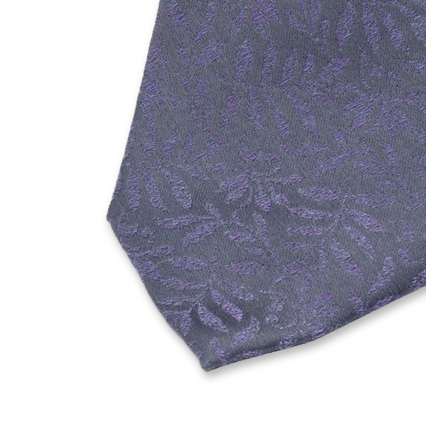 Smalle blauwgrijze stropdas Bloemen (2)