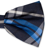 Navy/ blauw strik met ruiten - Thumbnail 2