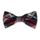 Rode/ donkerblauwe strik met ruiten - Thumbnail 1