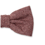 Rode Herringbone Vlinderstrik - Wol - Thumbnail 2