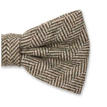 Olijgroene Herringbone Vlinderstrik - Wol - Thumbnail 2