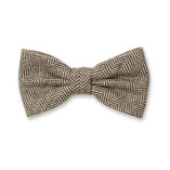 Olijgroene Herringbone Vlinderstrik - Wol - Thumbnail 1