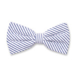 Seersucker Vlinderstrik - Donkerblauw - Thumbnail 1