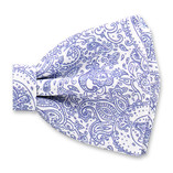 Paisley Vlinderstrik Blauw Wit - Thumbnail 2