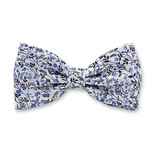 Blauw-Wit Bloemen Vlinderstrik - Thumbnail 1