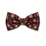 Kerst Vlinderstrik Bordeauxrood - Gouden Sneeuwsterren - Thumbnail 1