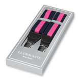 Gestreepte bretels navy/roze - Thumbnail 1