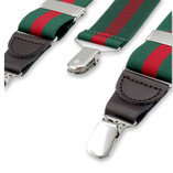 Gestreepte bretels donkergroen  - Thumbnail 2