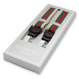 Gestreepte bretels Beige - donkergroen  - Thumbnail 1