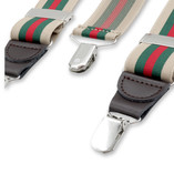 Gestreepte bretels Beige - donkergroen  - Thumbnail 2