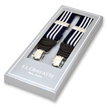 Gestreepte bretels navy/ wit - Thumbnail 1