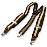 Gestreepte bretels bruin/ beige - Thumbnail 3