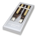 Gestreepte bretels bruin/ beige - Thumbnail 1