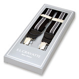 Gestreepte bretels zwart/grijs - Thumbnail 1