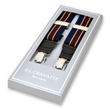 Gestreepte bretels navy/bordeaux - Thumbnail 1