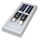 Smalle navy/ blauw gestreepte bretels - Thumbnail 1