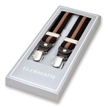 Smalle zwart/bruine Dames Bretels Gestreept - Thumbnail 1