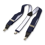 Gestipte bretels navy/wit - Thumbnail 2