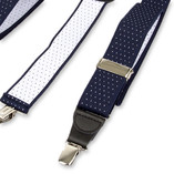 Gestipte bretels navy/wit - Thumbnail 3