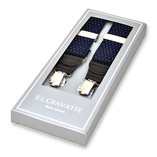 Gestipte bretels navy/wit - Thumbnail 1