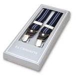 Smalle Dames Navy/ Blauwe Bretels Gestreept - Thumbnail 1