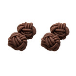 Cognac Stoffen Manchetknopen - Thumbnail 1