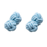Babyblauwe Stoffen Manchetknopen - Thumbnail 1