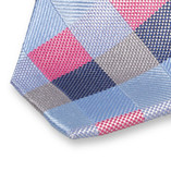 Geruite Stropdas Blauw-Roze - Thumbnail 2