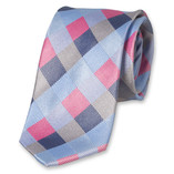 Geruite Stropdas Blauw-Roze - Thumbnail 1