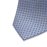 Lichtblauwe Stropdas Cirkel Patroon - Thumbnail 2