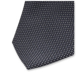 Stropdas Antraciet - Donkerblauw Patroon - Thumbnail 2