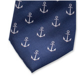 Navy Stropdas Ankerpatroon - Thumbnail 2