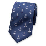 Navy Stropdas Ankerpatroon - Thumbnail 1