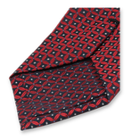 Stropdas Donkerblauw Rood Patroon - Thumbnail 3