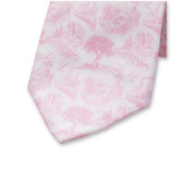 Katoenen Stropdas Toile de Jouy - Lichtroze - Thumbnail 2