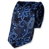 Stropdas Blauw bloemen patroon - Thumbnail 1