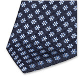 Luxe Stropdas Donkerblauw - Bloemen - Thumbnail 2