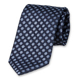 Luxe Stropdas Donkerblauw - Bloemen - Thumbnail 1