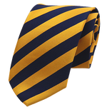 Stropdas donkerblauw/geel - Thumbnail 1