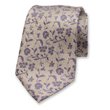 Groene Luxe Stropdas - Blauwe Bloemen - Thumbnail 1