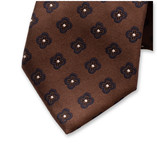 Bruine Luxe Stropdas Bloemen - Thumbnail 2