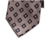 Grijze Luxe Stropdas Blauwe Bloemen - Thumbnail 2