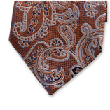 Bruine Luxe Stropdas Lichtblauw Paisley - Thumbnail 2